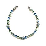 Necklace By Mariana Woman Stunning Peridot and Aquamarine Swarovski Crystals