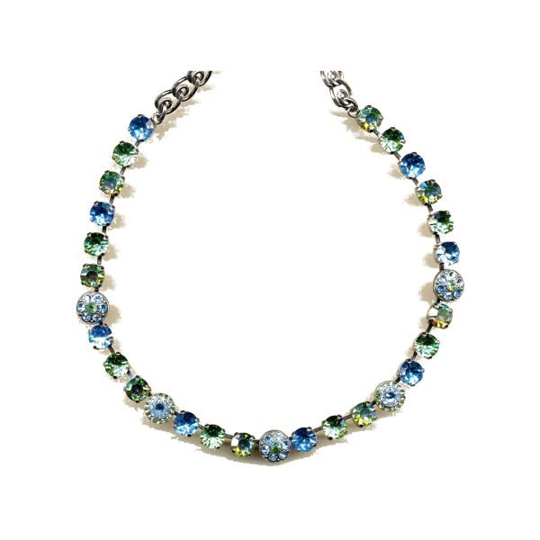 Necklace By Mariana Woman Stunning Peridot and Aquamarine Swarovski Crystals