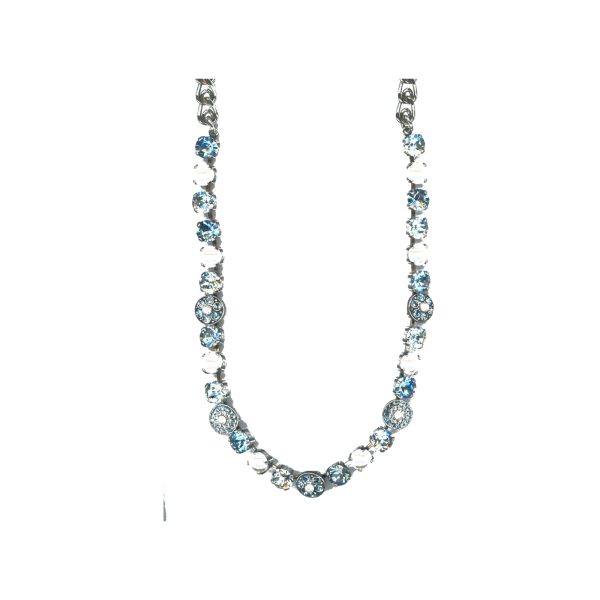 Necklace By Mariana Woman Chic Aquamarine and Light Azore Swarovski Crystals