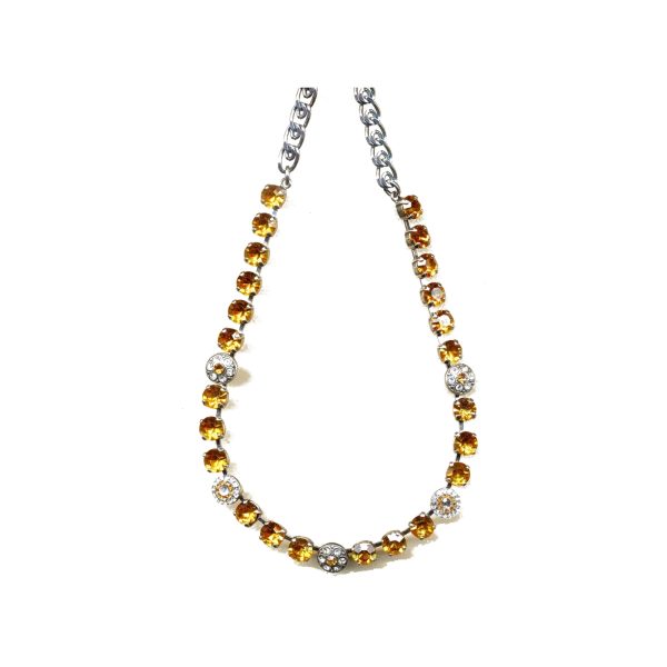 Necklace By Mariana Woman Striking Topaz and Crystal Clear Swarovski Crystals