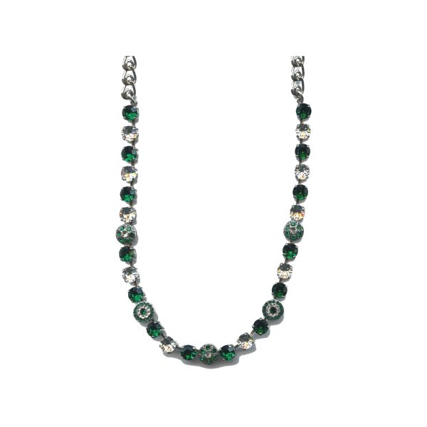 Necklace By Mariana Woman Chic Emerald and Clear Crystal Swarovski Crystals