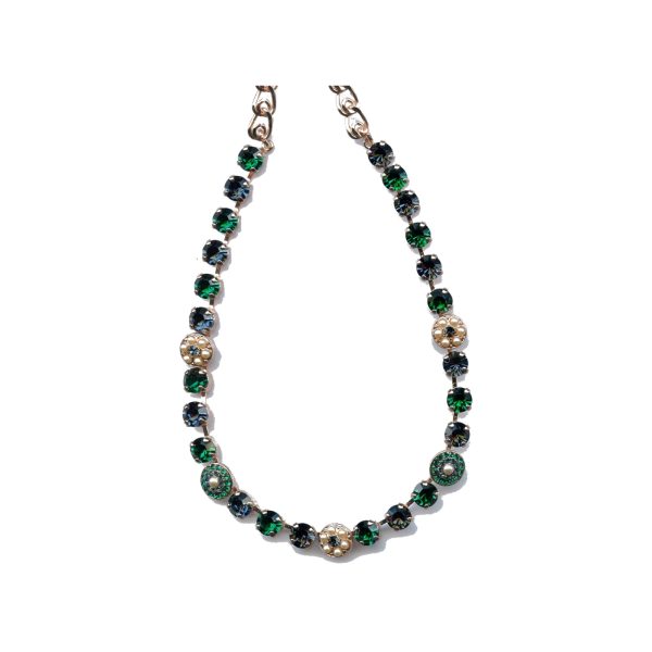 Necklace By Mariana Woman Chic Emerald and Montana Swarovski Crystals
