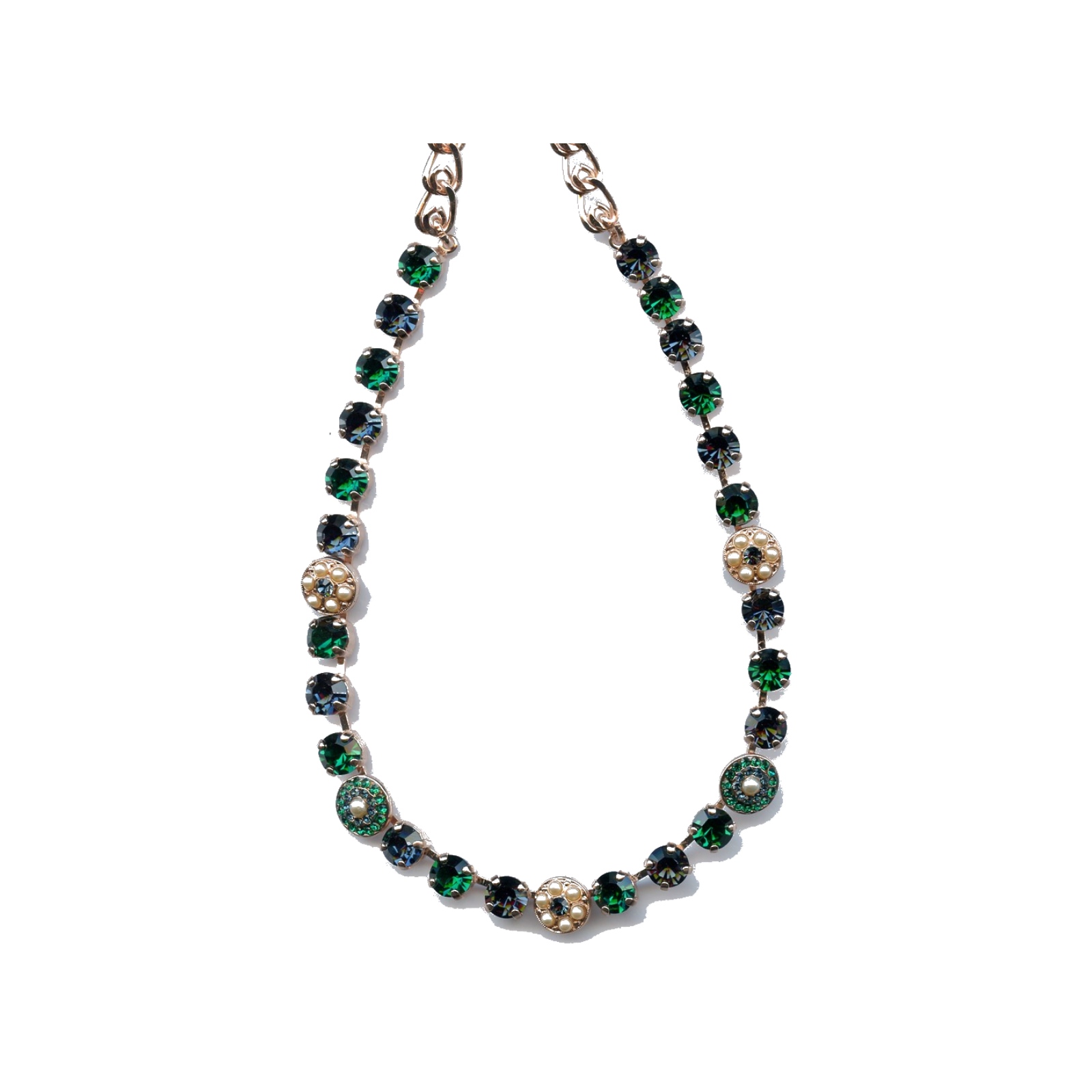 N-3044-1-205207-SP Necklace By Mariana Woman Chic Emerald and Montana Swarovski Crystals - Image 1