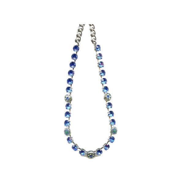 Necklace By Mariana Woman Chic Sapphire Blue and Clear Swarovski Crystals