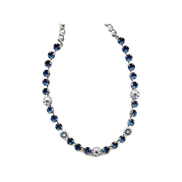 Necklace By Mariana Woman Luminous Montana Blue and Clear Swarovski Crystals