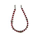 Necklace By Mariana Woman Dazzling Siam and Smoked Topaz Swarovski Crystals