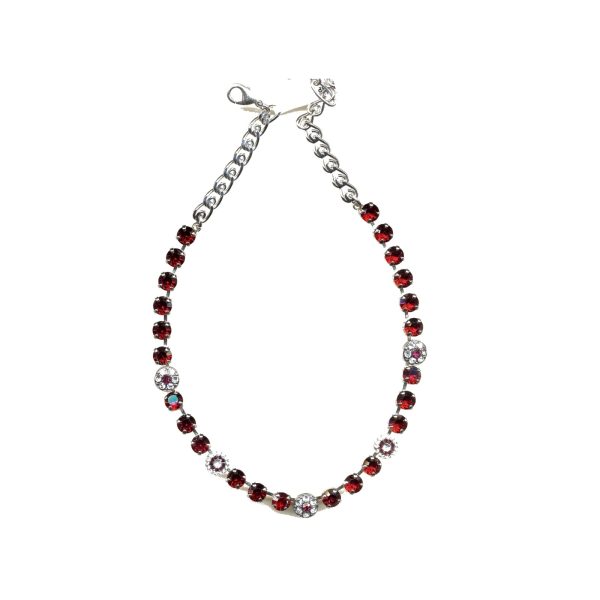 Necklace By Mariana Woman Fashionable Siam and Clear Swarovski Crystals