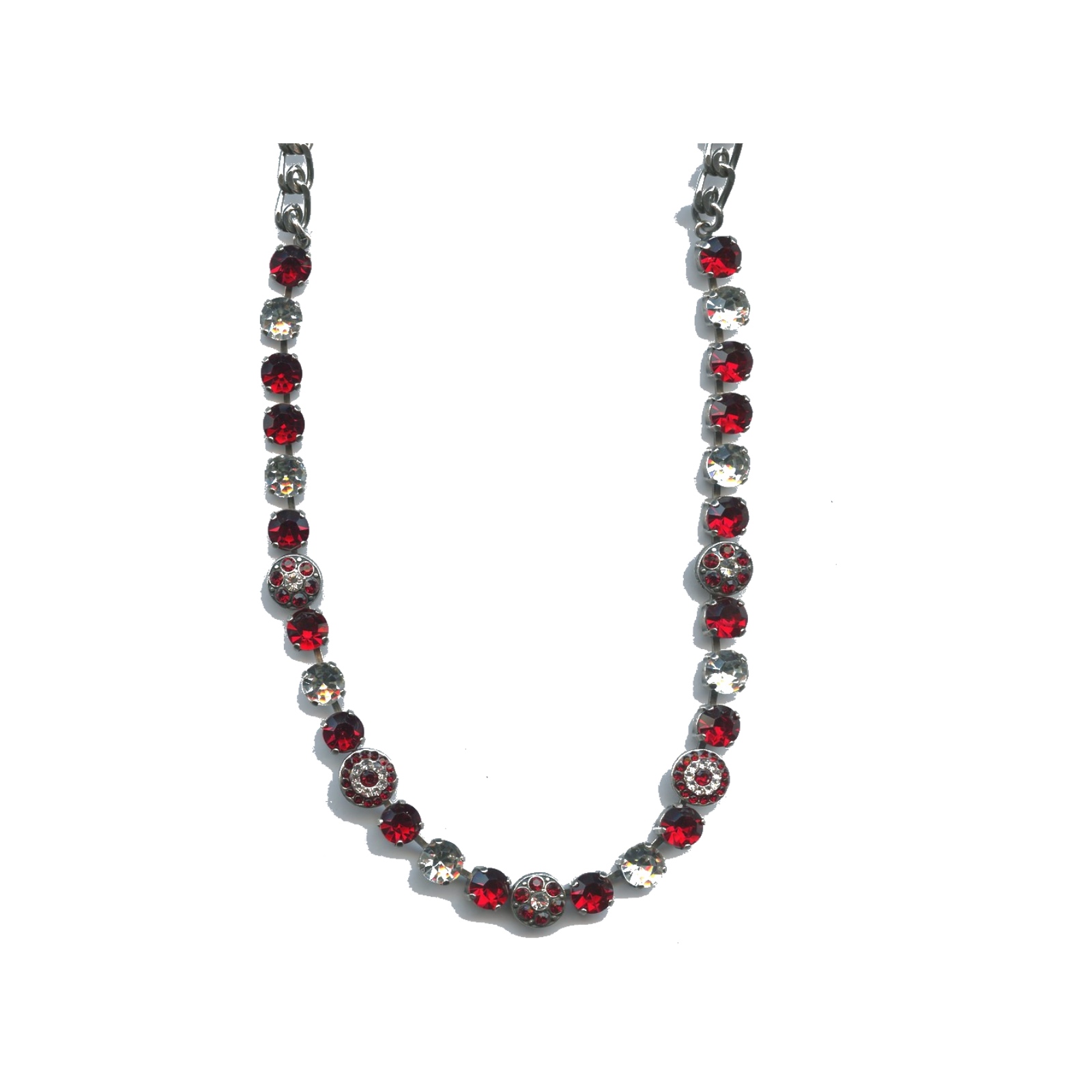 N-3044-1-208001-SP Necklace By Mariana Woman Striking Siam and Clear Swarovski Crystals - Image 1