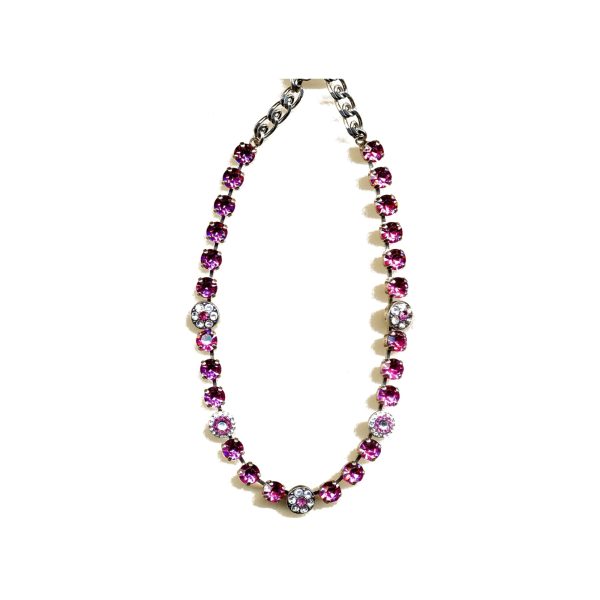 Necklace By Mariana Woman Chic Rose and Crystal Clear Swarovski Crystals