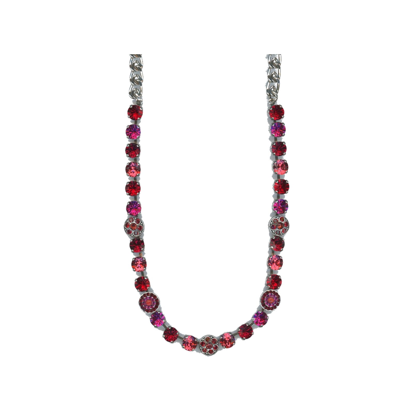 N-3044-1-2140-SP Necklace By Mariana Woman Eye-Catching Red and Fuchsia Swarovski Crystals - Image 1
