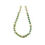 Necklace By Mariana Woman Feminine Peridot and Crystal Clear Swarovski Crystals