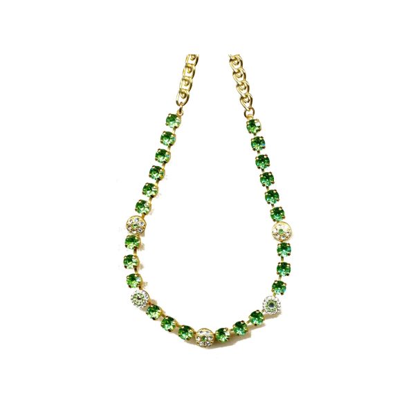 Necklace By Mariana Woman Feminine Peridot and Crystal Clear Swarovski Crystals
