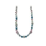 Necklace By Mariana Woman Beautiful Aquamarine and Rose Swarovski Crystals