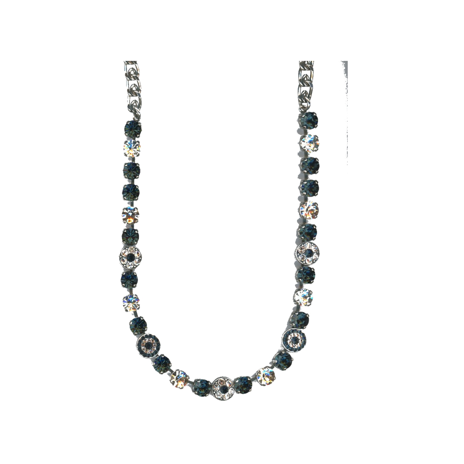 N-3044-1-2142-SP Necklace By Mariana Woman Chic Light Topaz and Montana Blue Swarovski Crystals - Image 1