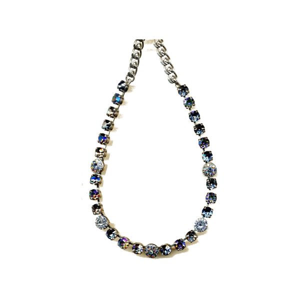 Necklace By Mariana Woman Feminine Black Diamond and Greige Swarovski Crystals