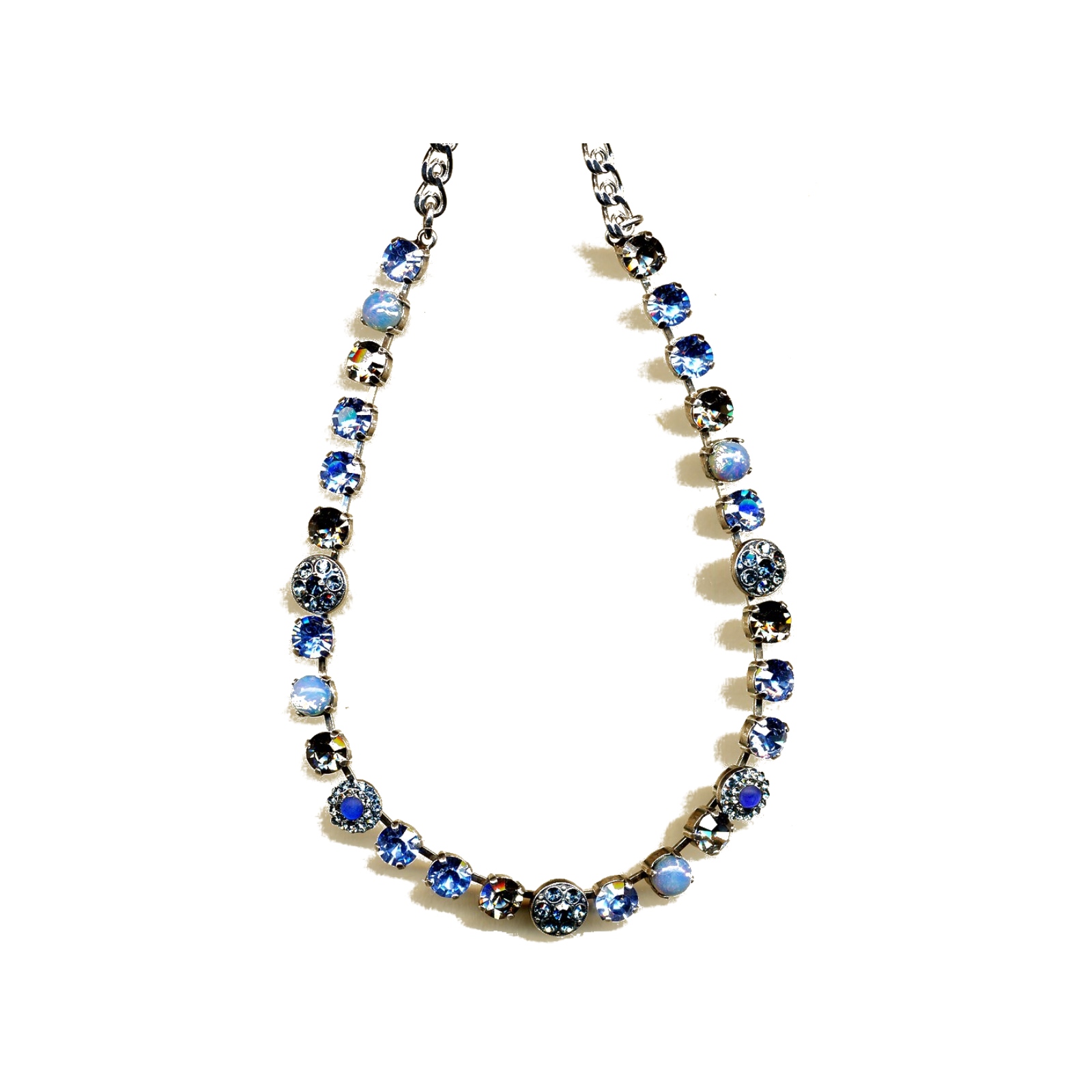 N-3044-1-21720-YG Necklace By Mariana Woman In. Sapphir and Light Blue Opal Swarovski Crystals - Image 1