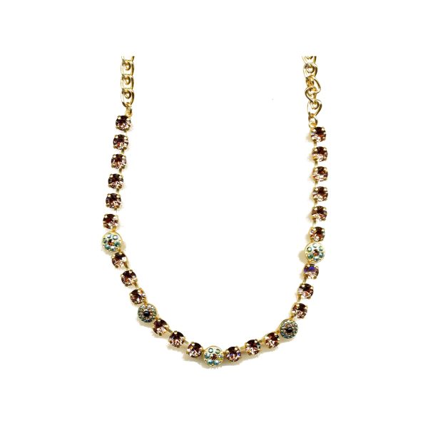 Necklace By Mariana Woman Smoked Topaz and Golden Shadow and Swarovski Crystals