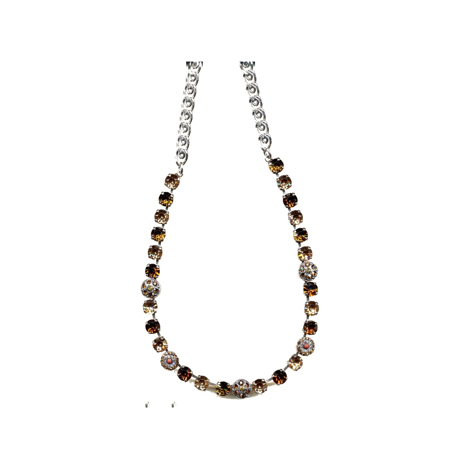 N-3044-1-220-YG Necklace By Mariana Woman Luxurious Smoked Topaz Swarovski Crystals - Image 1