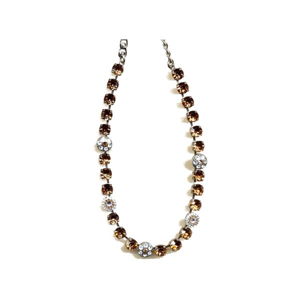 Necklace By Mariana Woman Light Smoked Topaz and Crystal Swarovski Crystals