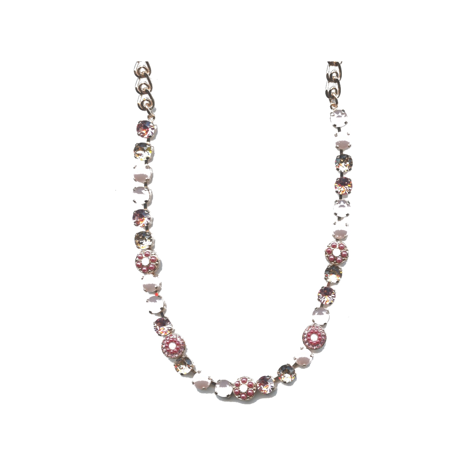 N-3044-1-223-1-SP Necklace By Mariana Woman Chic Rose Opal and Light Rose Swarovski Crystals - Image 1
