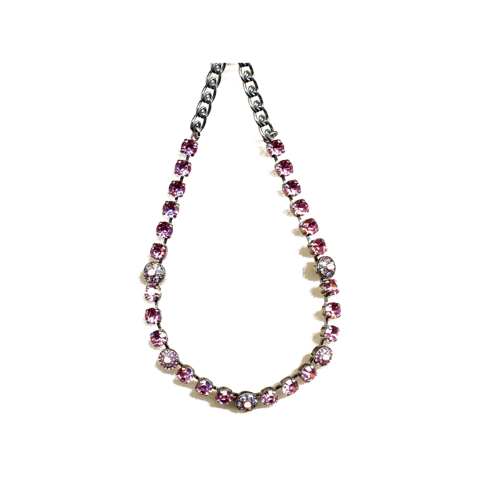 N-3044-1-2230-YG Necklace By Mariana Woman Luxurious Rose Opal and Rose Swarovski Crystals - Image 1