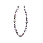 Necklace By Mariana Woman Modern Lt.Rose and Aquamarine Swarovski Crystals