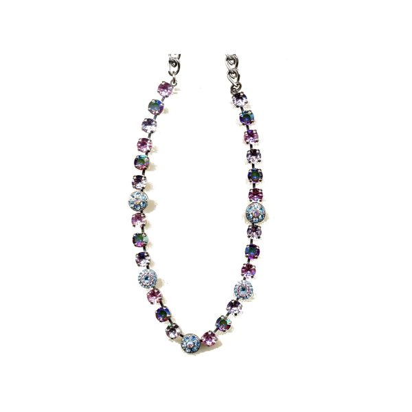 Necklace By Mariana Woman Modern Lt.Rose and Aquamarine Swarovski Crystals