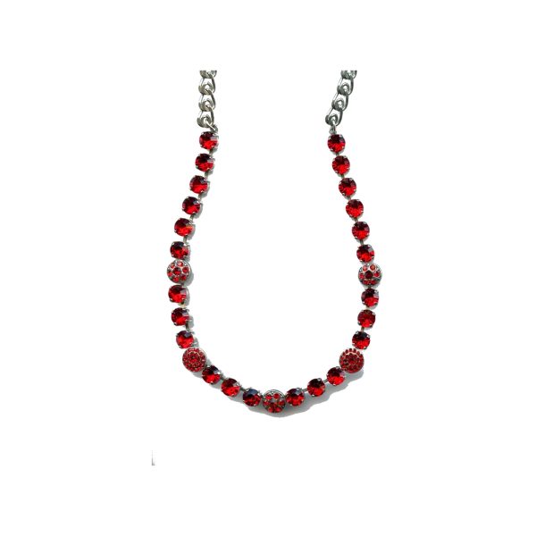 Necklace By Mariana Woman Glamorous Light Siam and Siam Swarovski Crystals