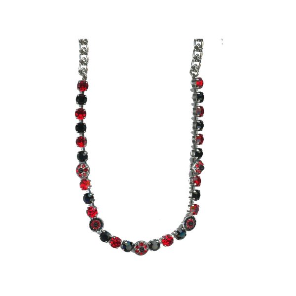 Necklace By Mariana Woman Stunning Light Siam and Jet Swarovski Crystals