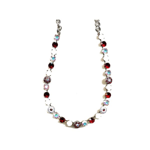Necklace By Mariana Woman Crimson Red and Iridescent Crystal Swarovski Crystals