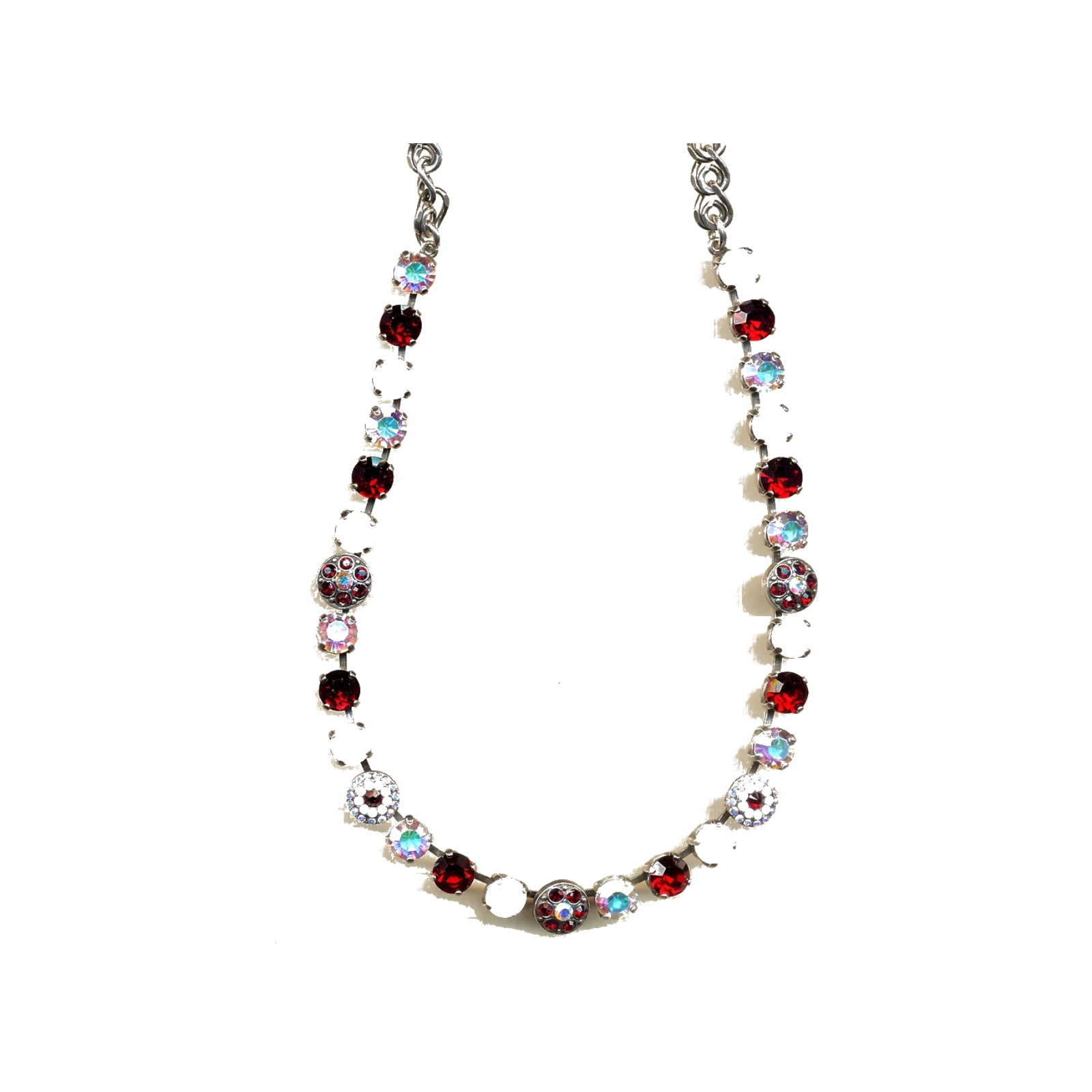 N-3044-1-2300-YG Necklace By Mariana Woman Crimson Red and Iridescent Crystal Swarovski Crystals - Image 1