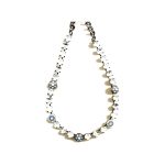 Necklace By Mariana Woman Delicate White Opal and Aquamarine Swarovski Crystals