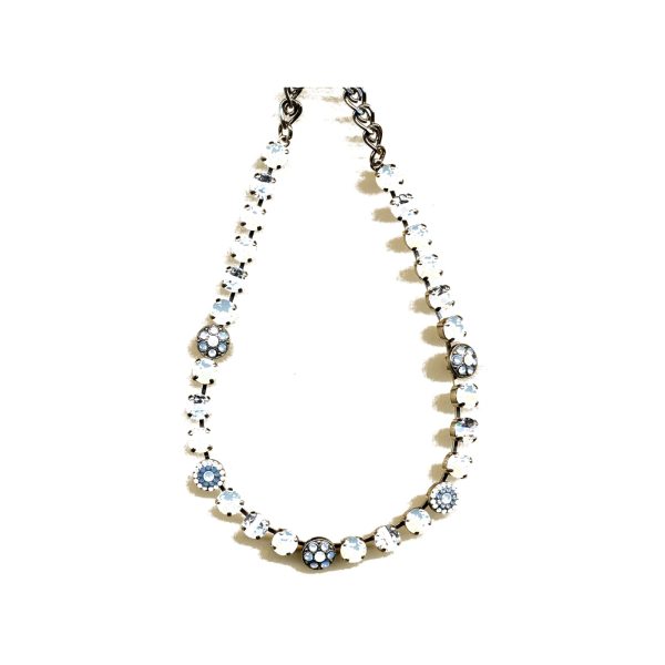 Necklace By Mariana Woman Delicate White Opal and Aquamarine Swarovski Crystals