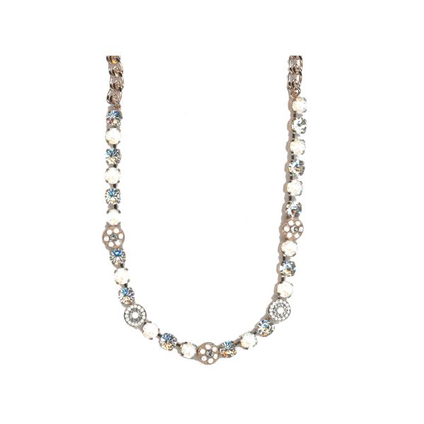Necklace By Mariana Woman Chic White Opal and Clear Crystal Swarovski Crystals