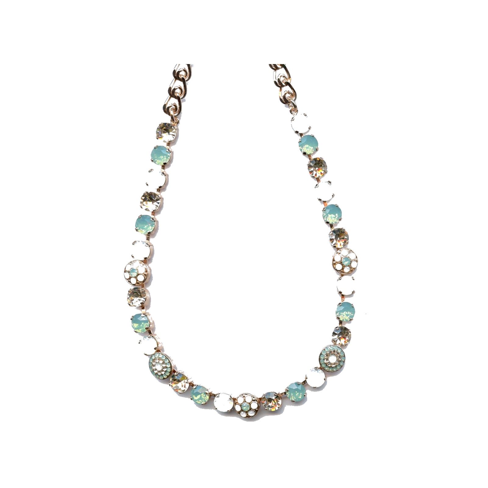 N-3044-1-23439-SP Necklace By Mariana Woman Graceful AB and Turq Swarovski Crystals - Image 1