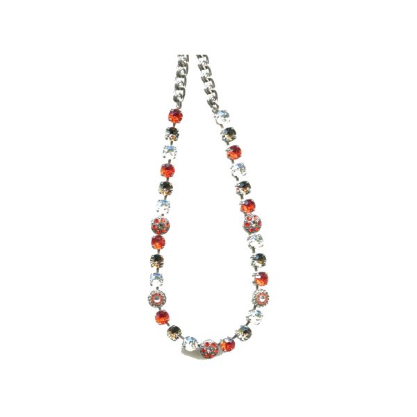 Necklace By Mariana Woman Chic Pink and White and Clear Swarovski Crystals