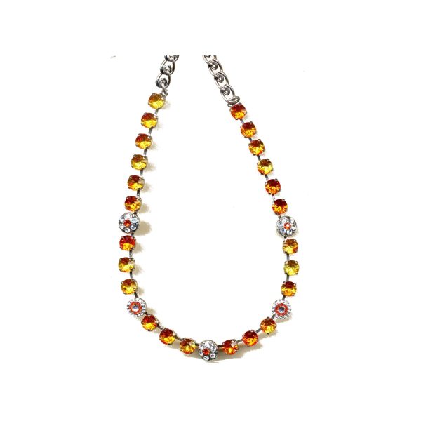 Necklace By Mariana Woman Chic Fireopal and Crystal Clear Swarovski Crystals
