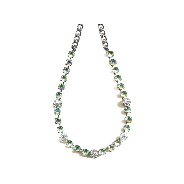 Necklace By Mariana Woman Modern Chrysolite and Crystal Clear Swarovski Crystals