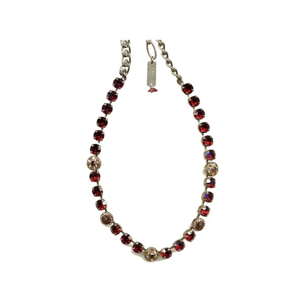 Necklace By Mariana Woman Contemporary Garnet and Amber Swarovski Crystals