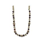 Necklace By Mariana Woman Graceful Garnet and Golden Shadow Swarovski Crystals - Image 2