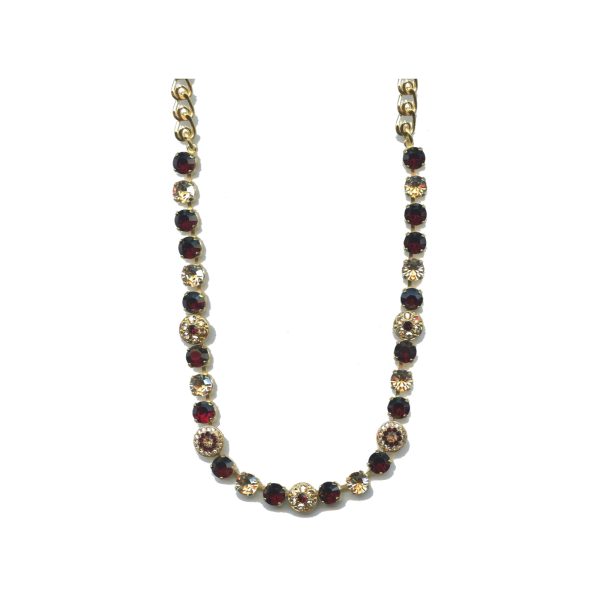 Necklace By Mariana Woman Graceful Garnet and Golden Shadow Swarovski Crystals