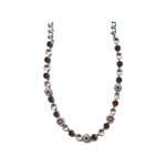 Necklace By Mariana Woman Chic Garnet and Silk(Gold Quartz) Swarovski Crystals