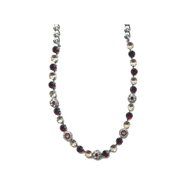 Necklace By Mariana Woman Chic Garnet and Silk(Gold Quartz) Swarovski Crystals