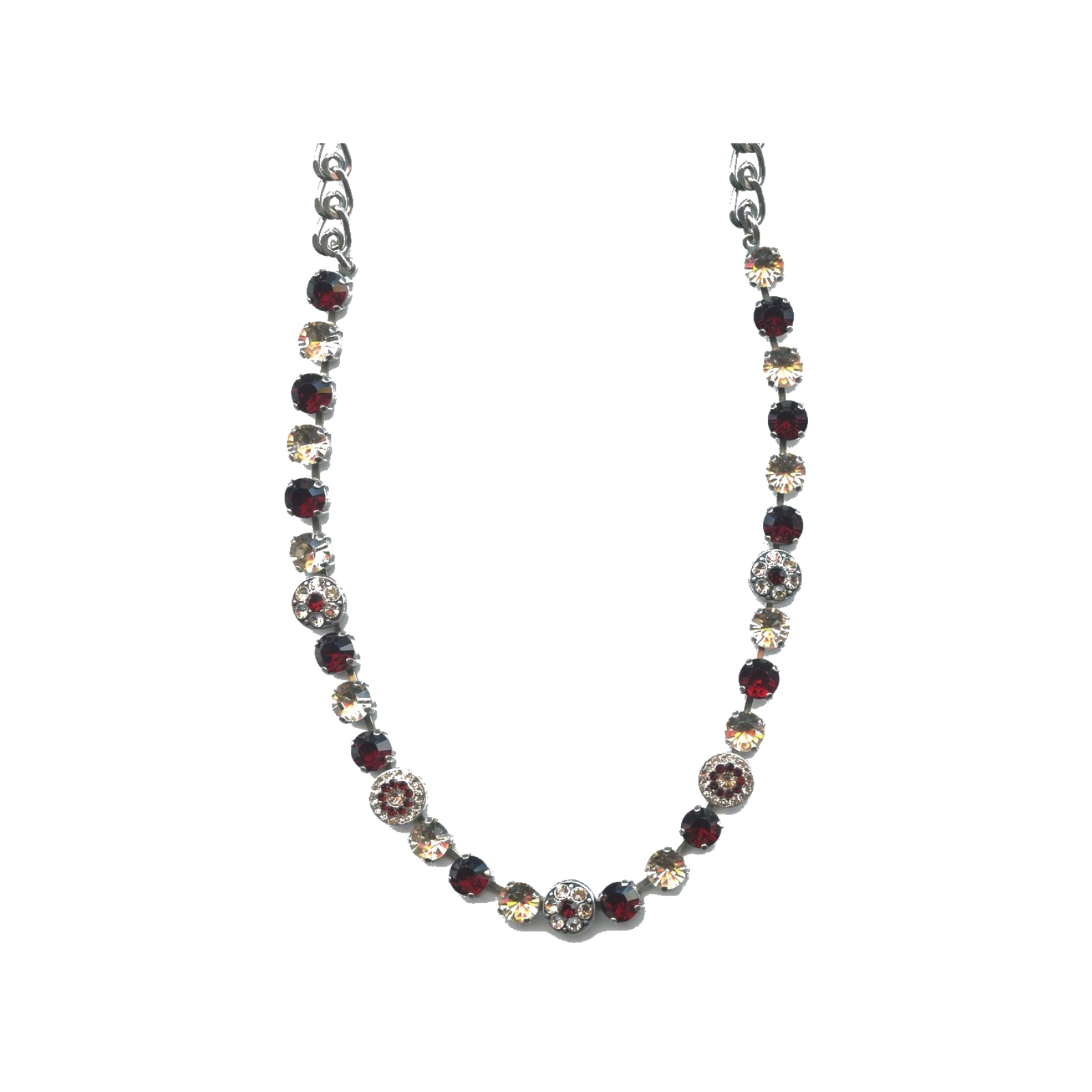 N-3044-1-241391-SP Necklace By Mariana Woman Chic Garnet and Silk(Gold Quartz) Swarovski Crystals - Image 1