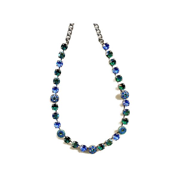 Necklace By Mariana Woman Charming Capri Blue and Emerald Swarovski Crystals