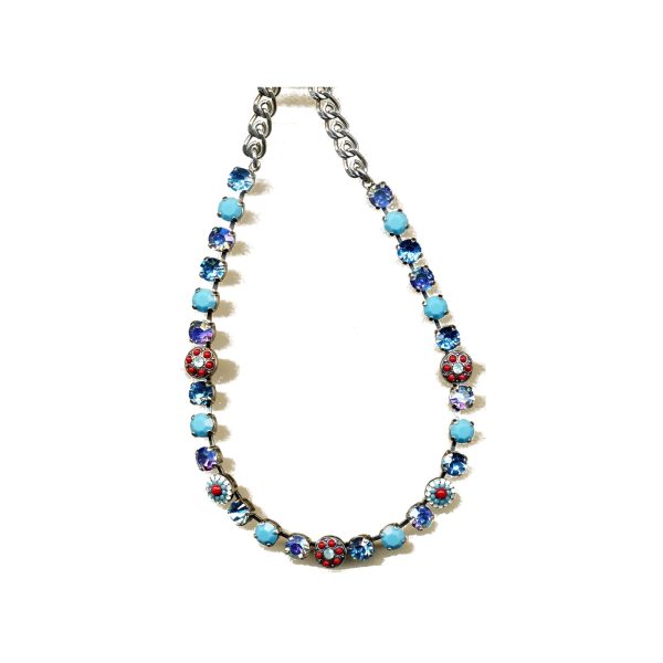 Necklace By Mariana Woman Timeless Coral and Turquoise Swarovski Crystals