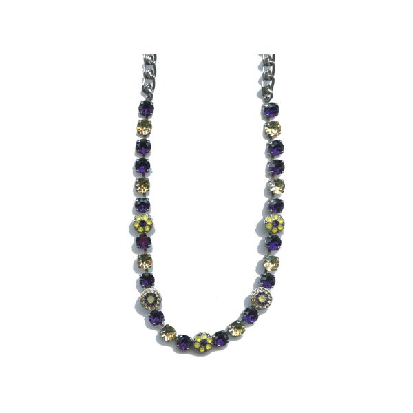 Necklace By Mariana Woman Graceful Purple Velvet and Jonquil Swarovski Crystals