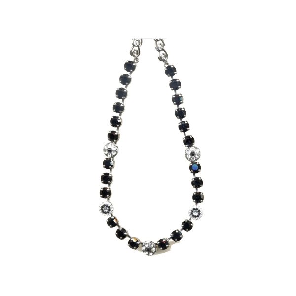 Necklace By Mariana Woman Sophisticated Black and Clear Swarovski Crystals