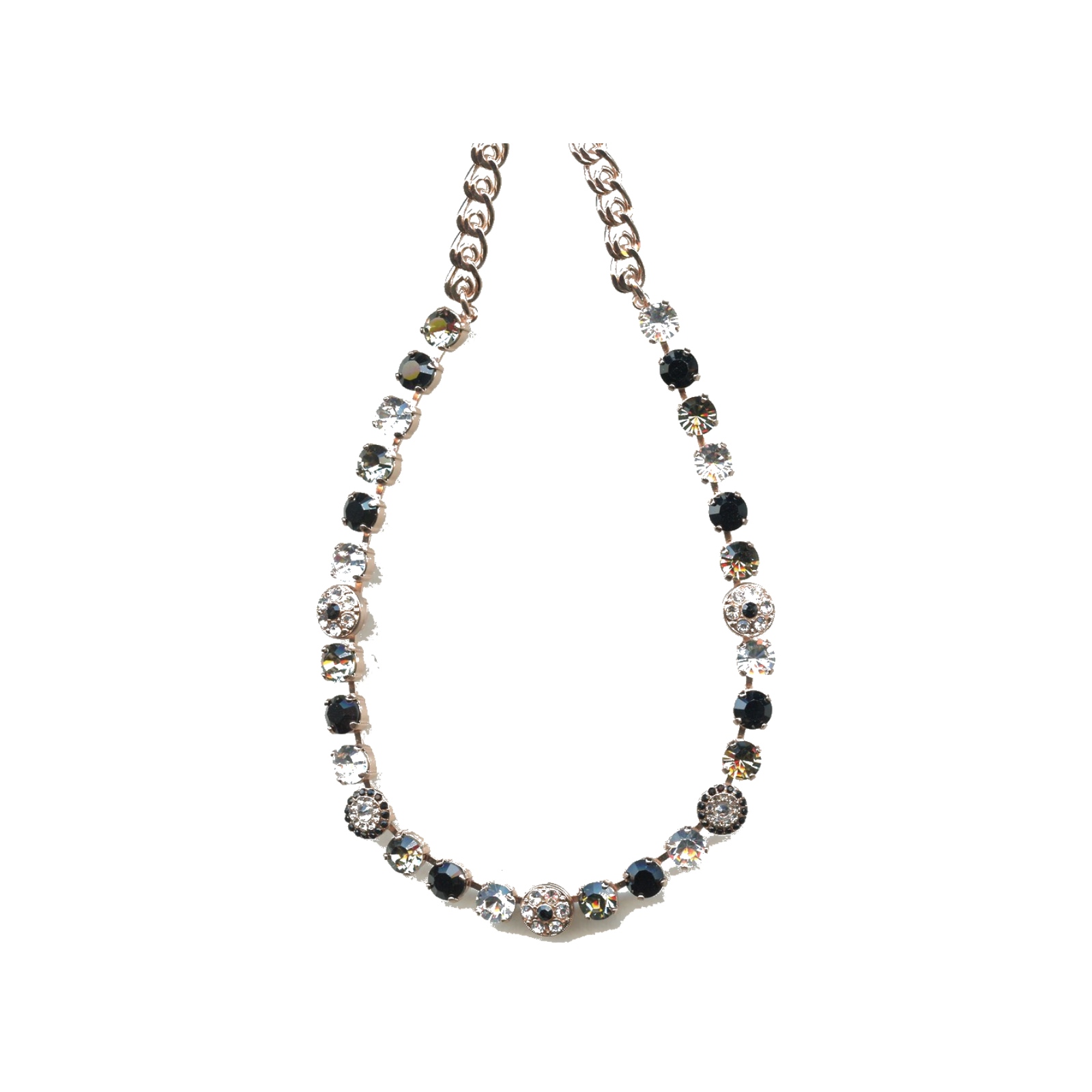 N-3044-1-280-7-SP Necklace By Mariana Woman Luminous Jet Black and Clear Swarovski Crystals - Image 1