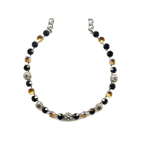 Necklace By Mariana Woman Chic Topaz and Jet Swarovski Crystals